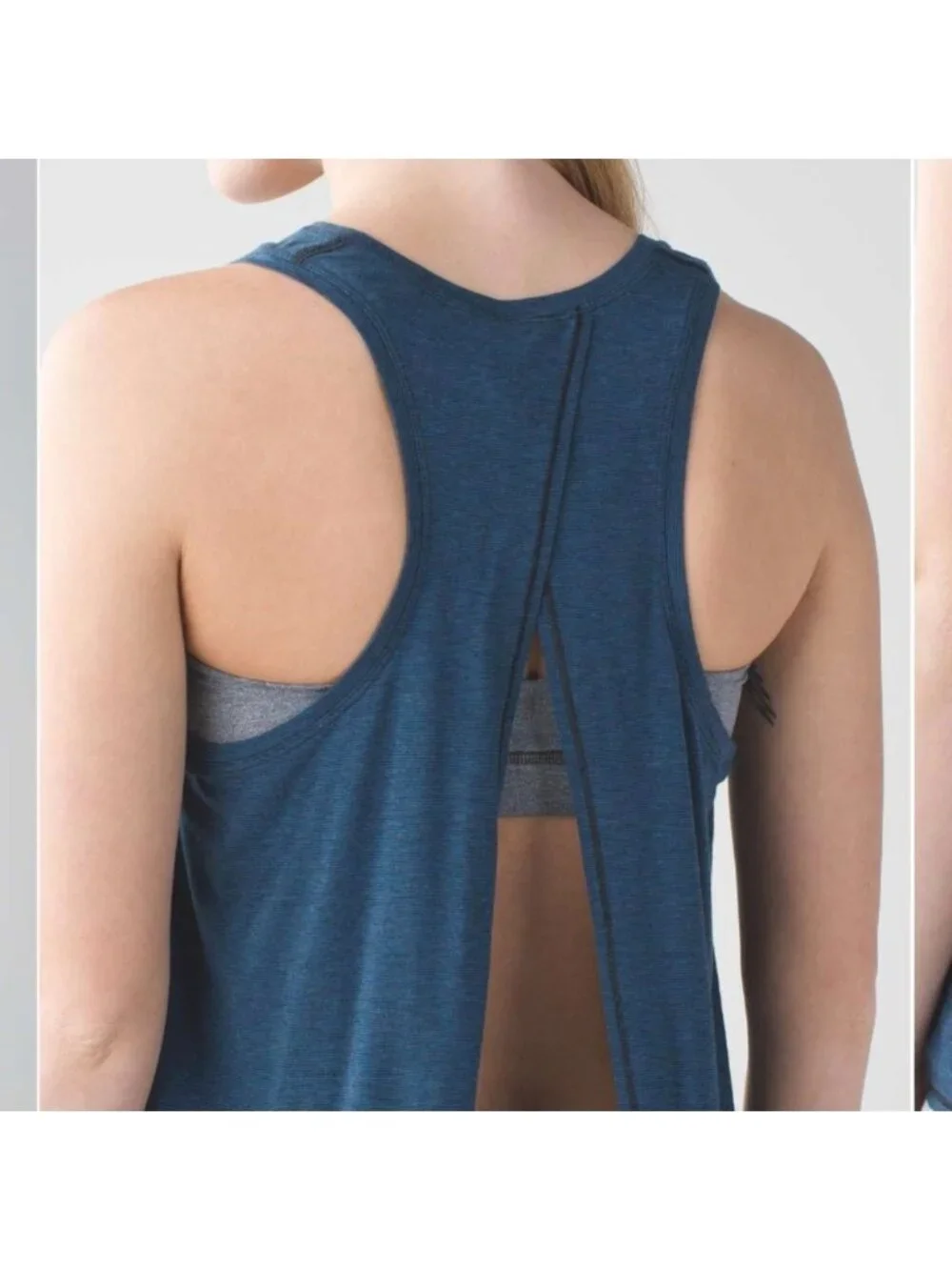 Lululemon All Tied Up Tank Wee Stripe Heathered Black Poseidon